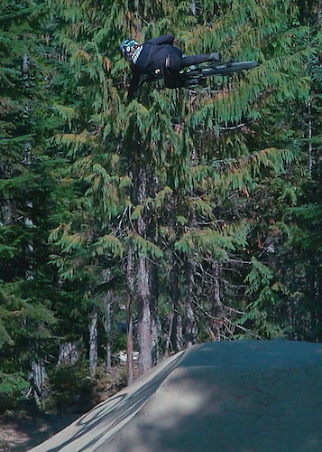 William Robert riding the Whistler Bike Park - video grab.