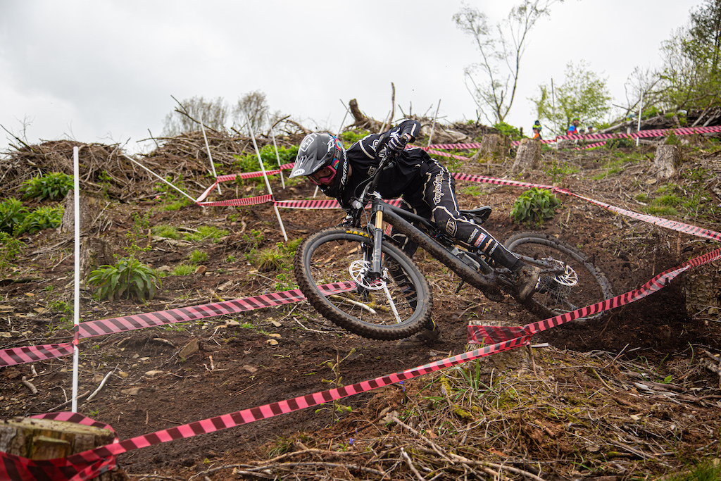 Oli Poulter working his way through the tight twisty turns