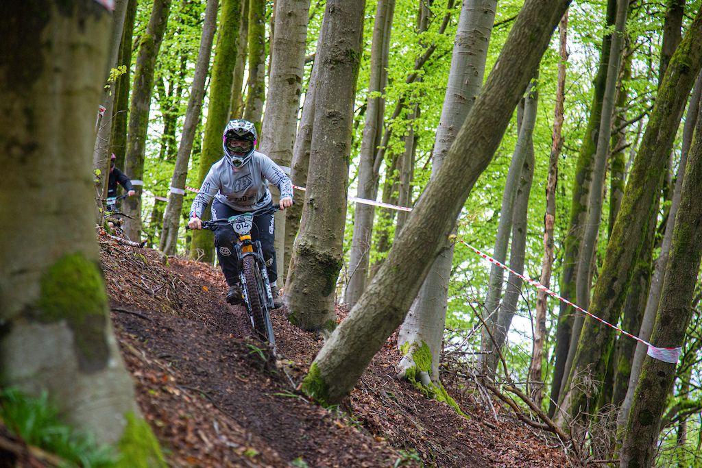 With plenty of fresh cut loamy trails on offer line choice was everything