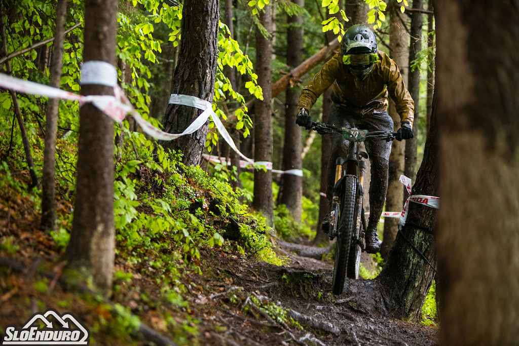 Tarmo Ryyn nen at 2023 SloEnduro series round three the SloEnduro Perkmandeljc in Me ica Slovenia. Photo by Matej Lovri .