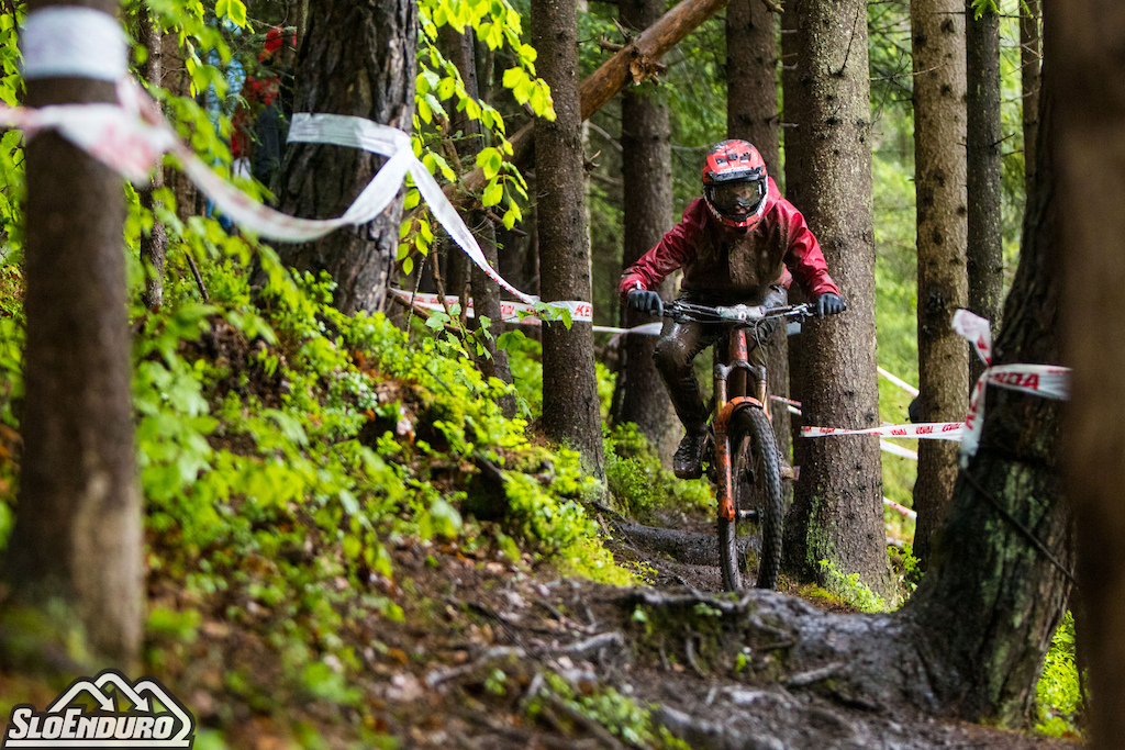 Vid Per ak at 2023 SloEnduro series round three the SloEnduro Perkmandeljc in Me ica Slovenia. Photo by Matej Lovri .