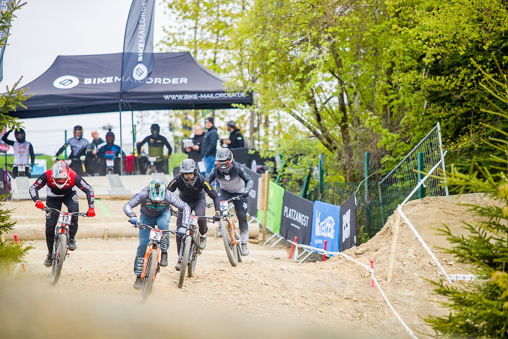 during round 1 of The 2023 4X Pro Tour at Winterberg Rheine Germany on May 20 2023. Photo Charles A Robertson