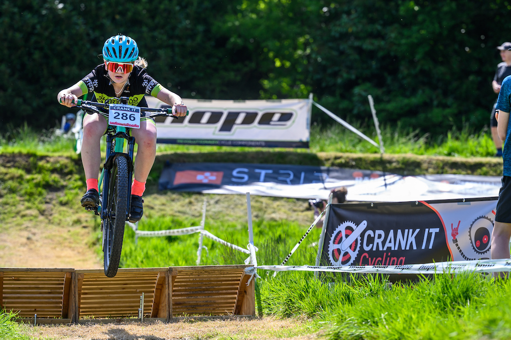 Macey Arrowsmith took home third in the female juvenile flying high on the Leed s Urban Bike Park features