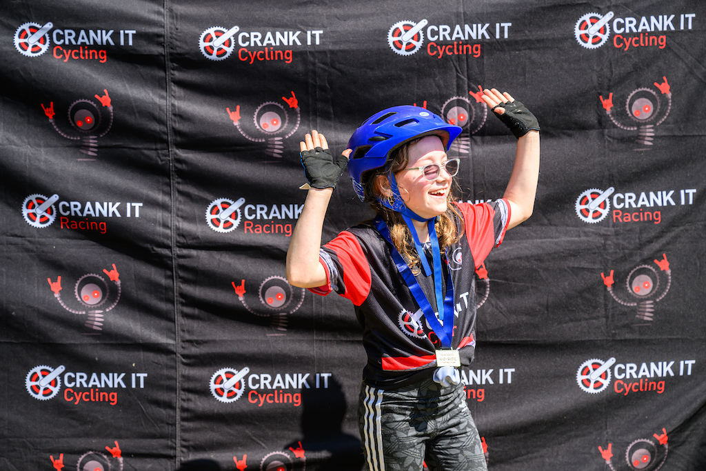 Rocking the Crank It gear on the podium