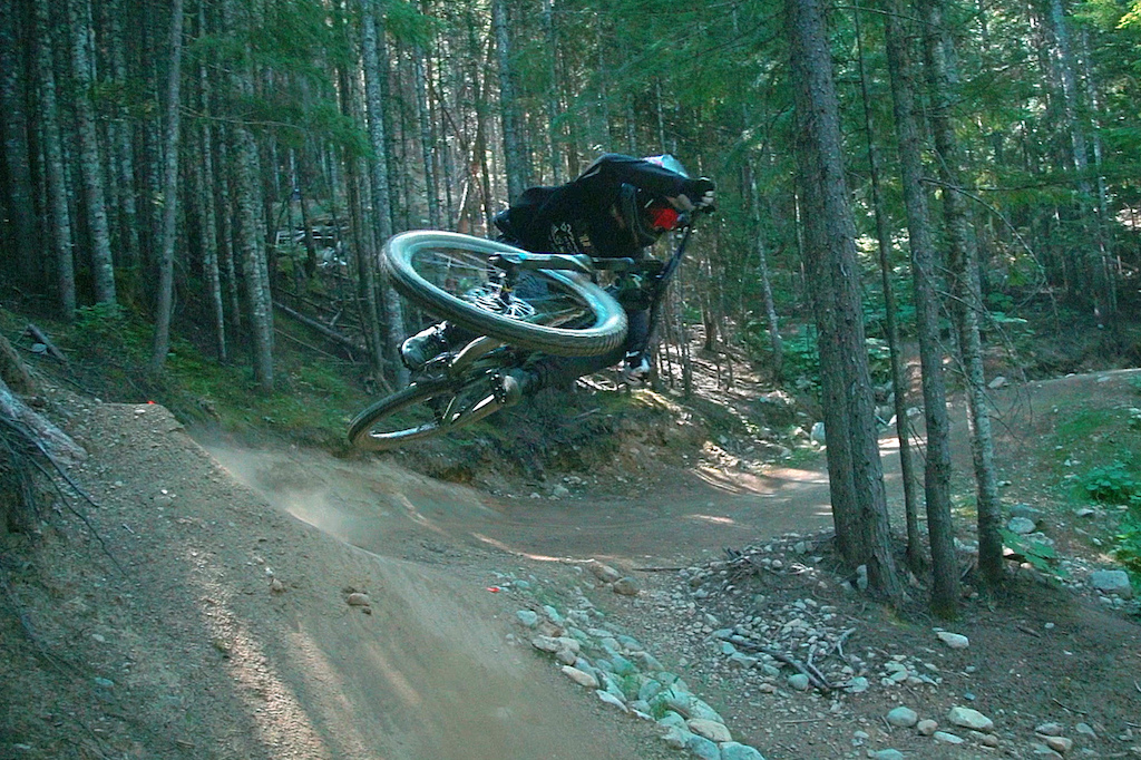 William Robert riding the Whistler Bike Park - video grab.