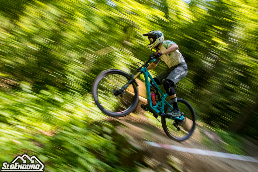 David Ivartnik of Golovec Trails 2nd placed at SloEnduro Cilenca SloEnduro series round 4 Cilenca Trails Zagorje ob Savi Slovenia. Photo by Matej Lovri .