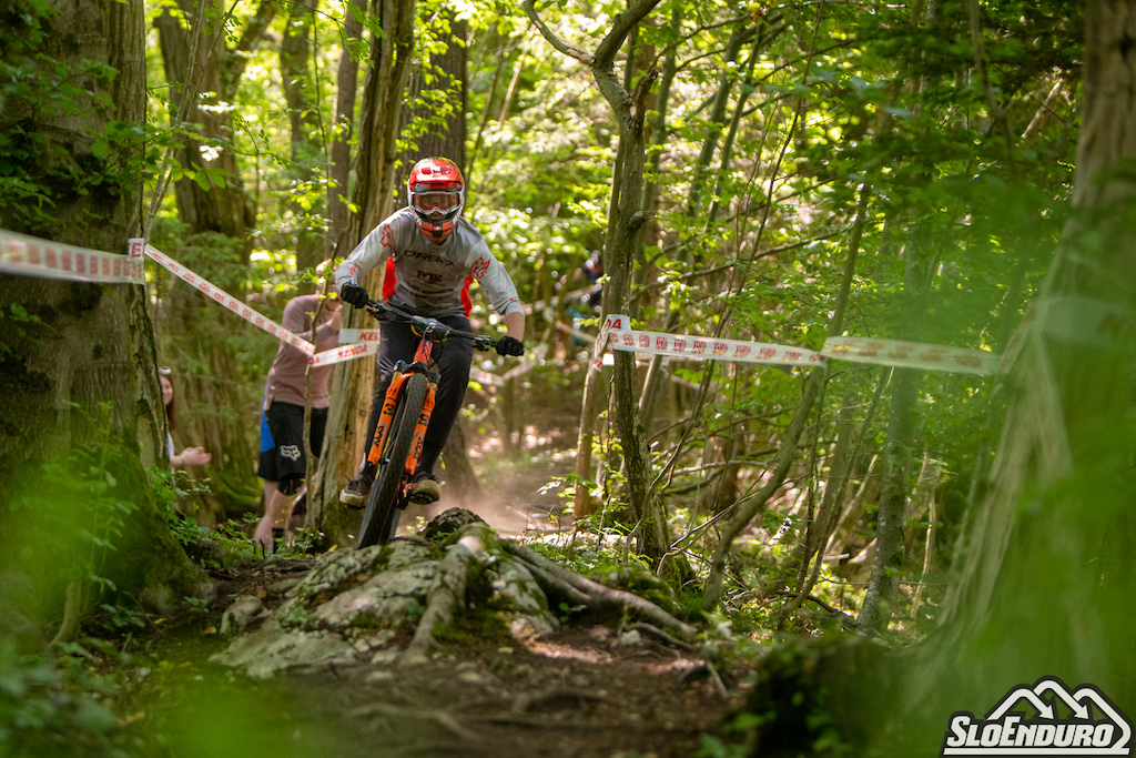 Vid Per ak of Orbea For Enduro Team winner of SloEnduro Cilenca SloEnduro series round 4 Cilenca Trails Zagorje ob Savi Slovenia. Photo by Matej Lovri .