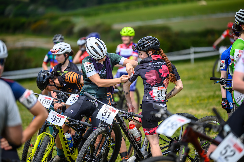 Riders looked after each other making sure everyone was ready for the start line