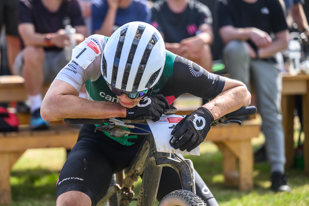 Charlie Aldridge put the power down on the final climb to take win in the Men s Elite and his second win of the season so far