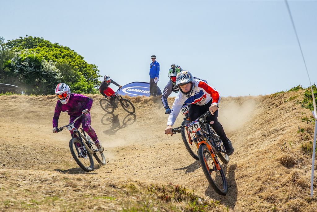 during round 2 of The 2023 Schwalbe British 4X Series at Falmouth Cornwall United Kingdom on May 27 2023. Photo Charles A Robertson