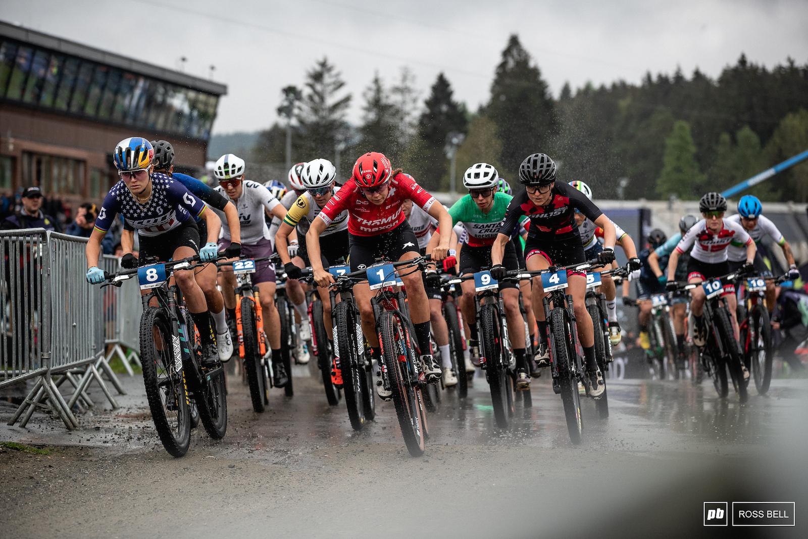 The women got the worst of the conditions with their start coming just after the heaviest of the rain.