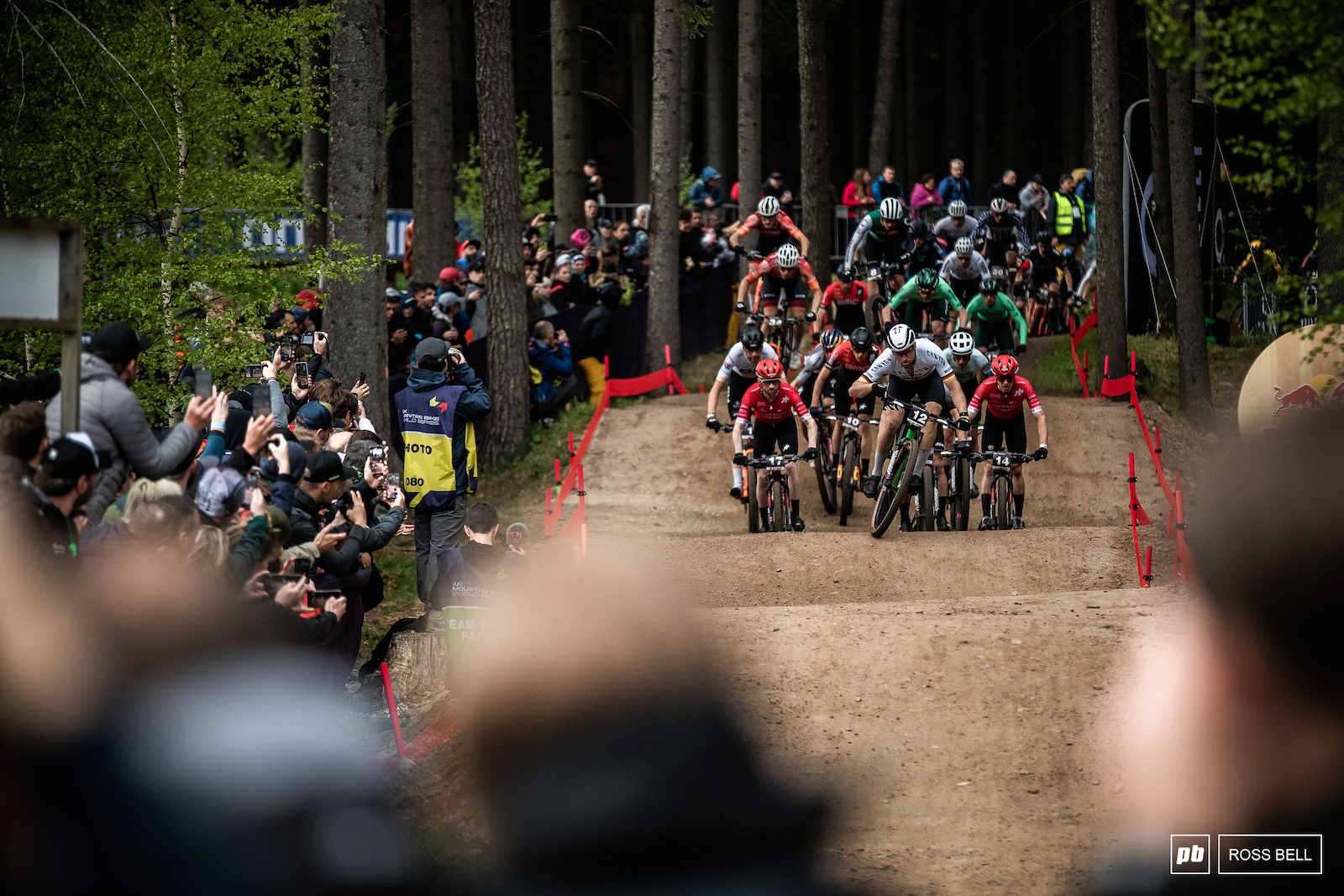 Luca Schwarzbauer leads out the first lap.