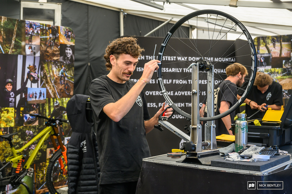 there was plenty of wheel building going on in the pits.