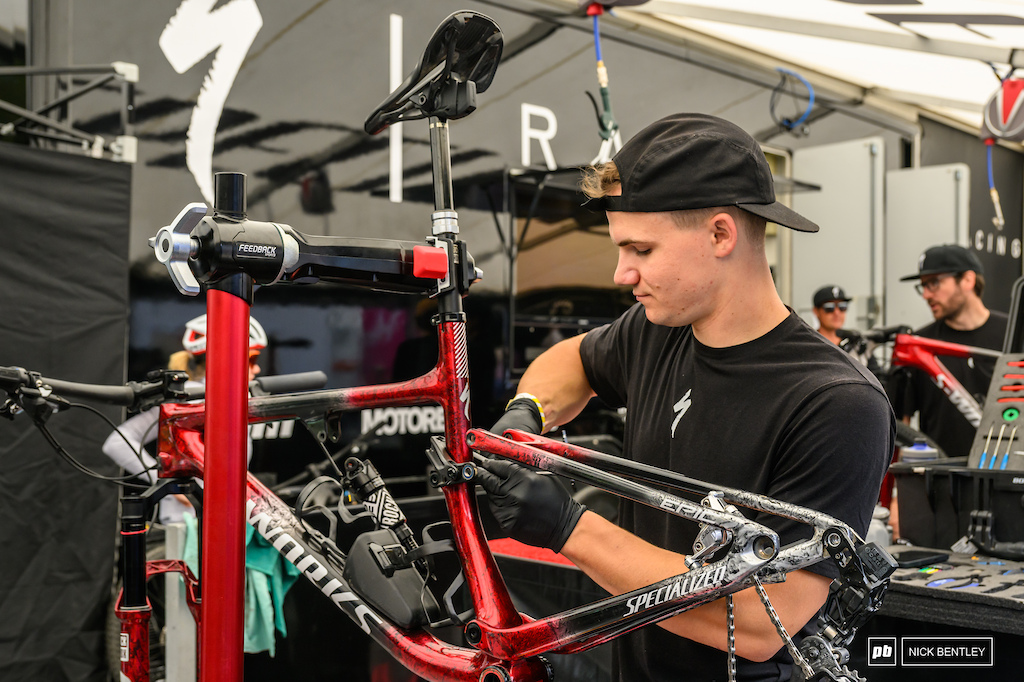 Even the training bikes get some love at a world cup