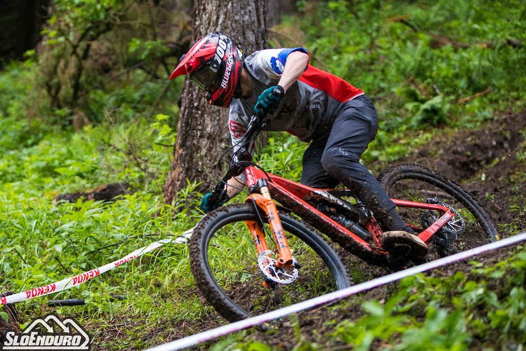 Vid Per ak of Orbea Foc Enduro Team winner men at Enduro Trbovlje Slovenian National Championships and World Cup Qualifier June 10 11 2023. Photo by Matej Lovri .