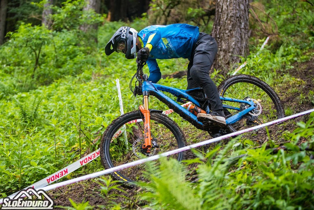 Miha Smrdel of MBK rni Vrh 2nd place men at Enduro Trbovlje Slovenian National Championships and World Cup Qualifier June 10 11 2023. Photo by Matej Lovri .