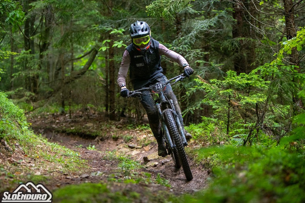 Ne ka Libnik of Bosch Black Hole Enduro Team winner U17 women at Enduro Trbovlje Slovenian National Championships and World Cup Qualifier June 10 11 2023. Photo by Matej Lovri .