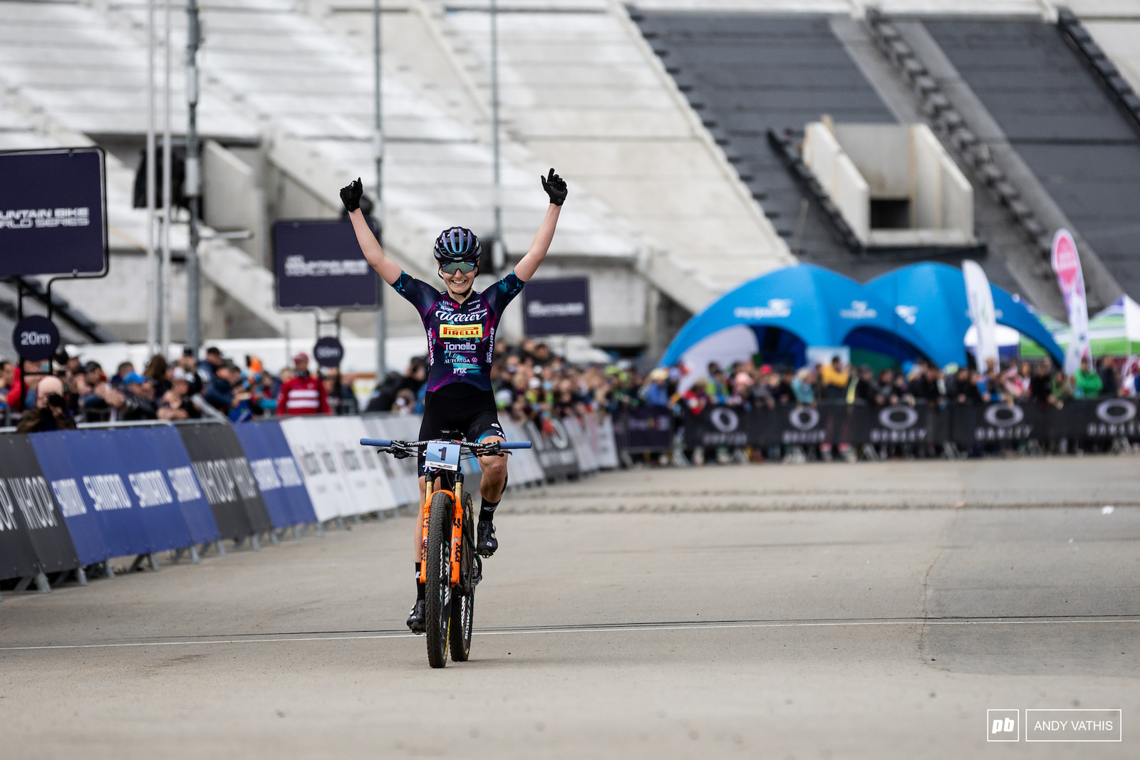 Sofie Pedersen untouched across the line.