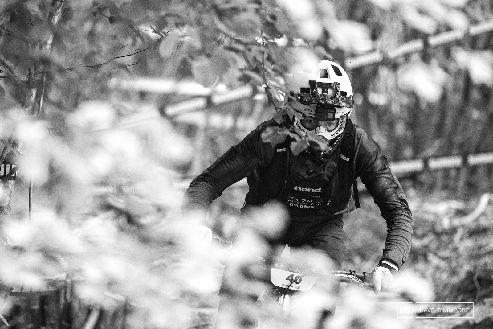 Iago Garay through the tight woods at the start to Stage 1