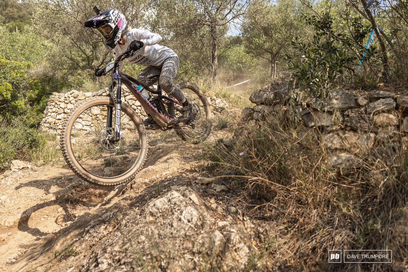 Isabeau Courdurier on Stage 5 as she looks to regain the form that saw her take a win at the first round in Maydena