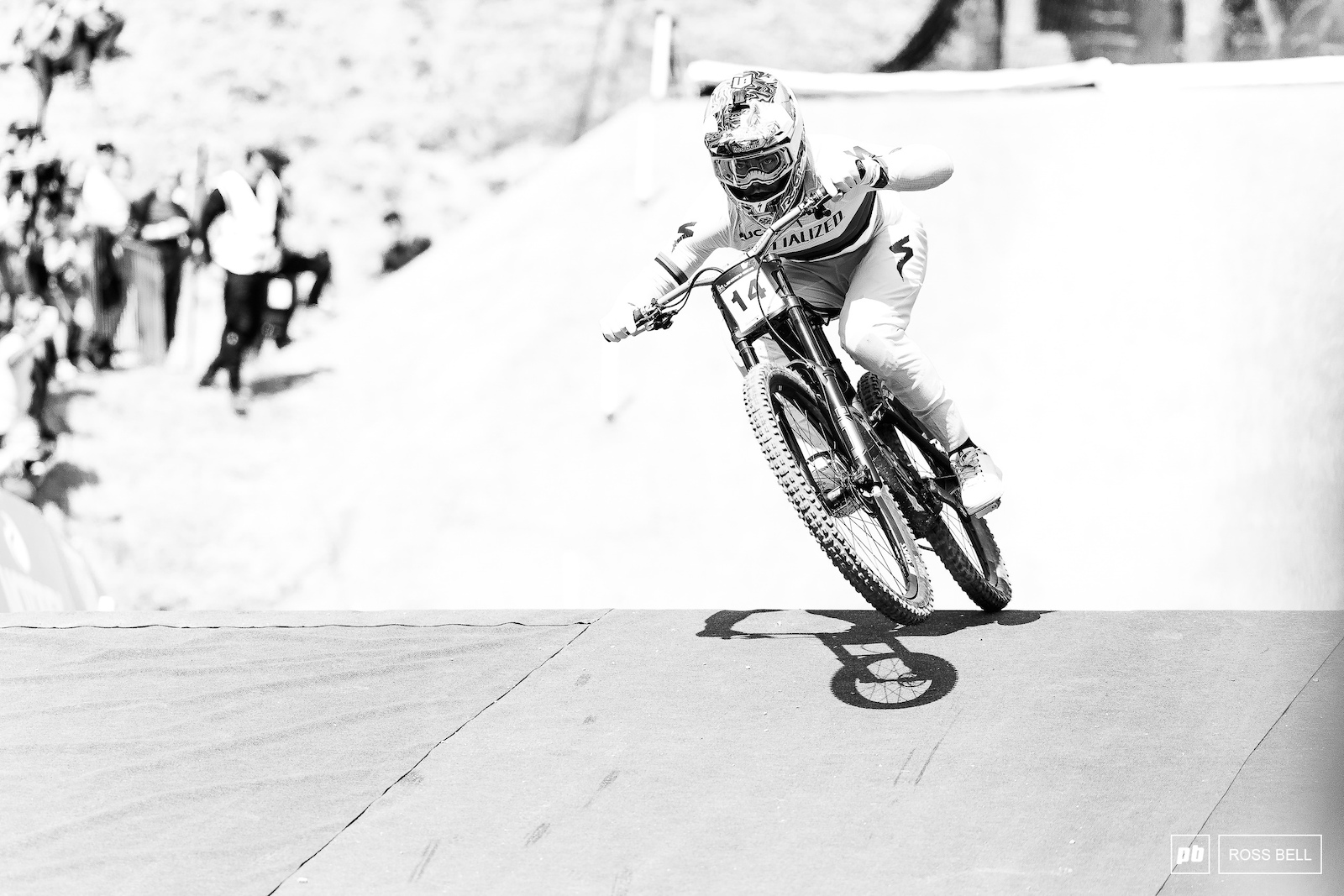 Loic Bruni hurtling across the line.