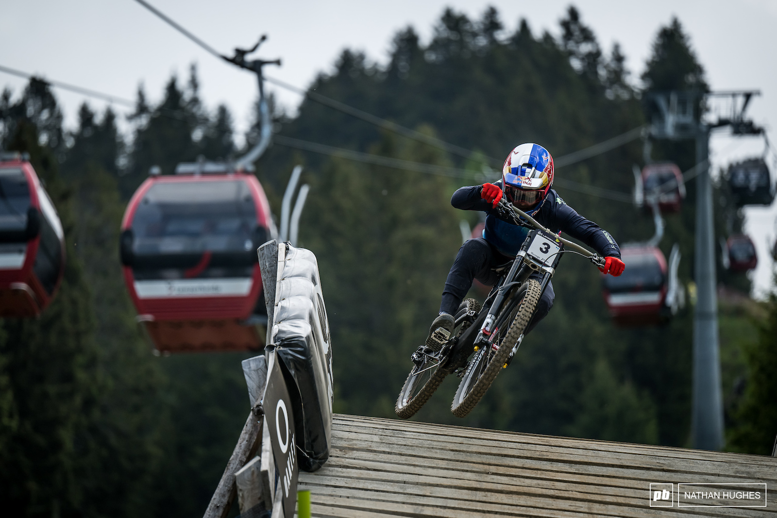 Finn Iles rampaging over the lower bridge.