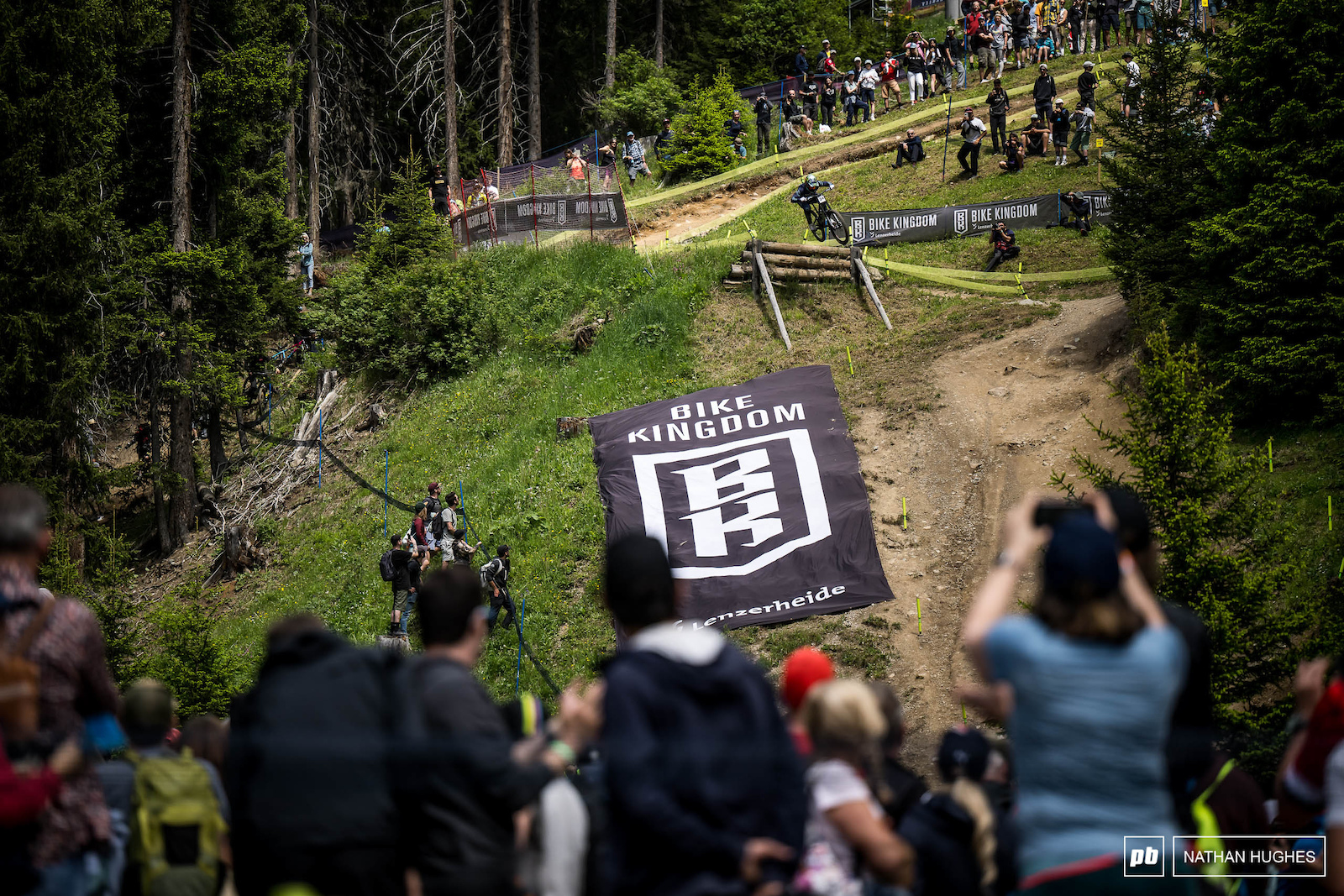 Luca Shaw dropping into the finish arena.