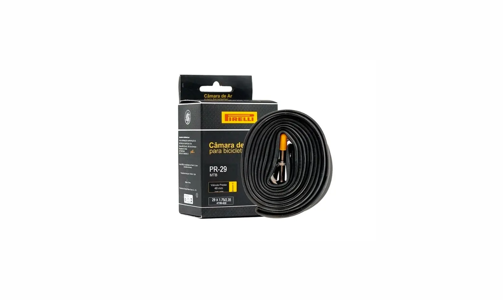 CAMARA DE AR PIRELLI 29 PR-29 CÂMARA DE AR PIRELLI 29 x 1.75 - 2.35 VÁLVULA PRESTA - 48MM - Imagem 1